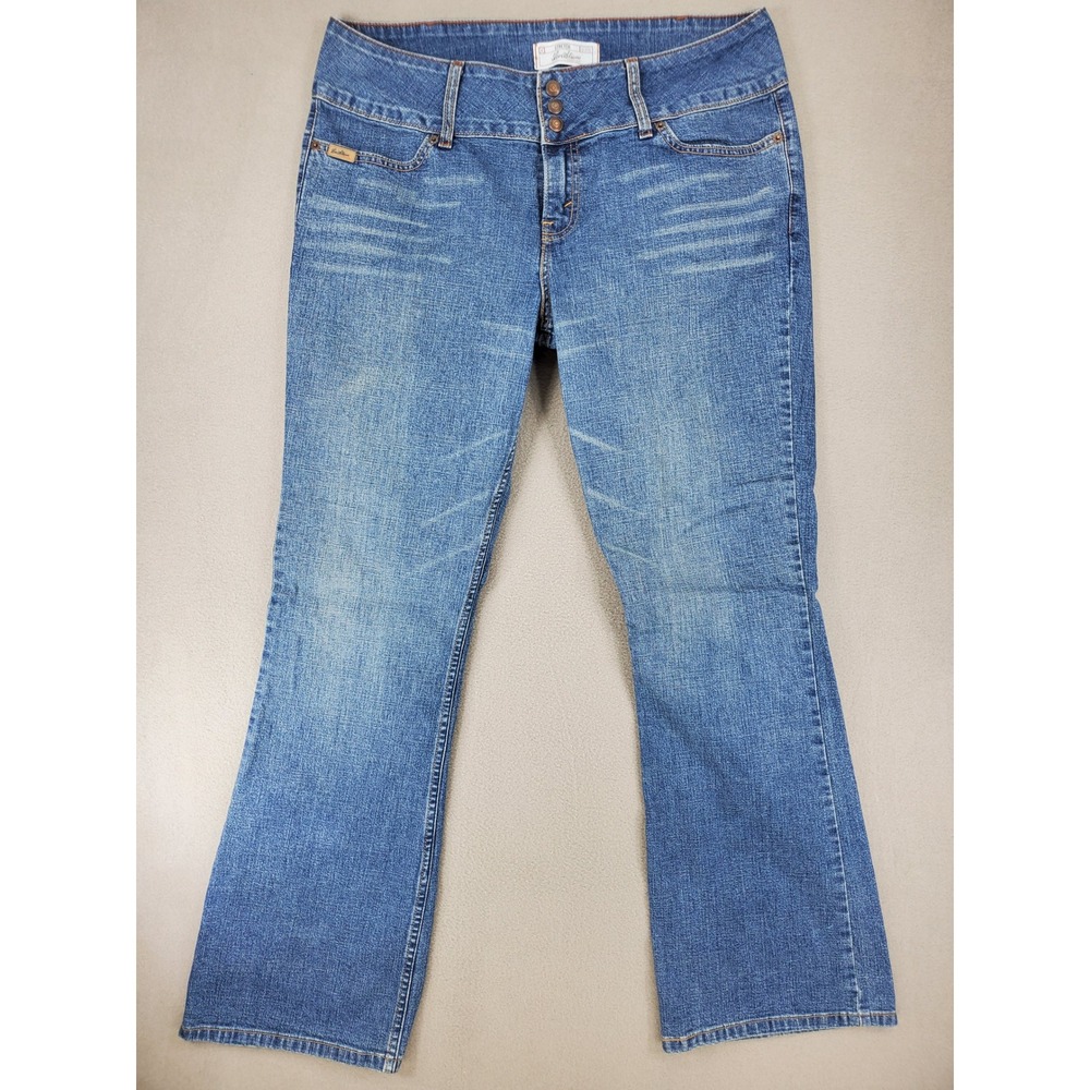 Levi Strauss Signature Bootcut Jeans Women 12 Blue Stretch Mid Rise Y2K Denim